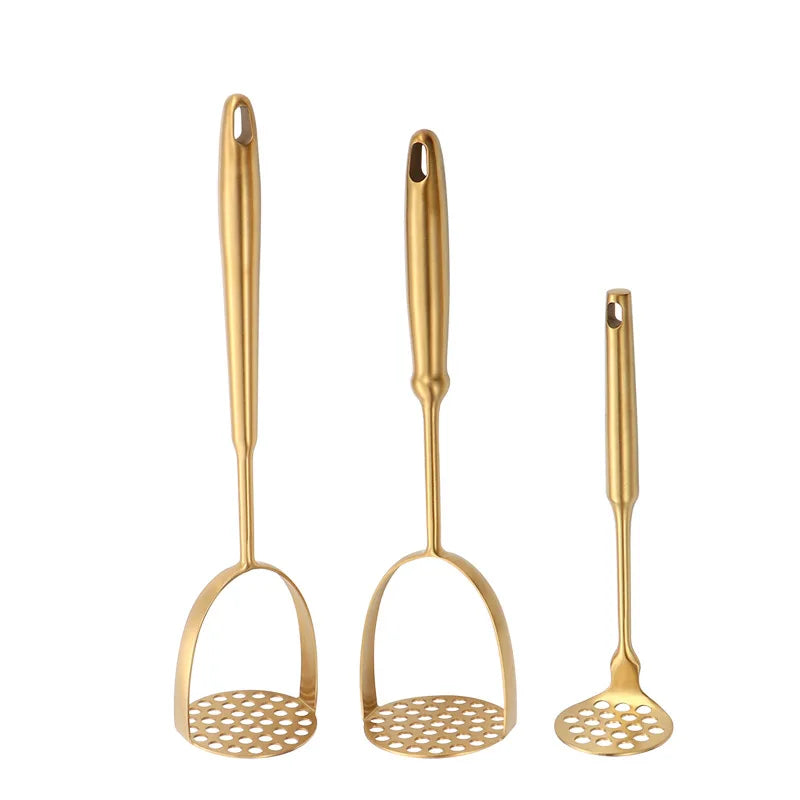 Stainless Steel Groundnut Masher Household Potato Press Kitchen Tools Manual Multifunctional Golden Masher