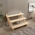 Customizable Logo 3 Layer Modern Wooden Jewelry Holder Shelf Bamboo Retail Display Stand Pendant Bracelet Necklace Indoor Use