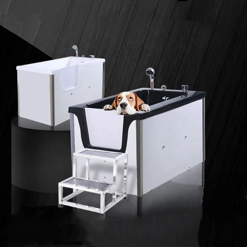 USMILEPET Pet Shop Bath Sink Large Acrylic Dog Bathtub Bathing Pool Openable Door for Pet Grooming Salon
