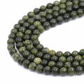 Green Russian Serpentine Jade Gemstone Loose Natural Stone Beads for Jewelry Making