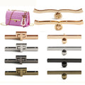 Metal Gold Long Locks for Bags Crossbody Bag Decoration Rectangular Turn Twist Lock Fasteners Wholesale Bag Lock