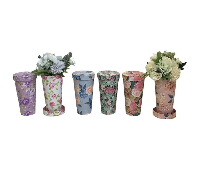 Factory Spot Ice Cream Round Lid Flower Bucket Holding Flower Bucket Gift Box Flower Box Round Box Custom OEM