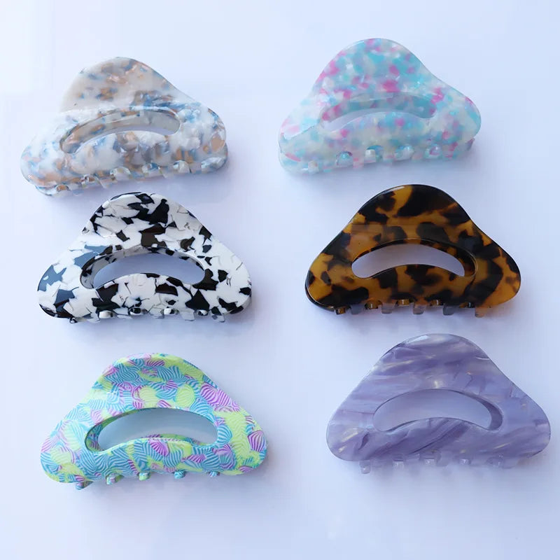 Wholesale Custom Colorful  Geometric 9cm Large French Plastic Acetate Tortoise Acrylic Ponytail Hair Claw Clips