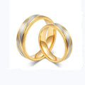 Stainless Steel Couple Rings Golden Stainless Steel Simple Style Twill Couple Rings Couple Rings Wholesale and Custom