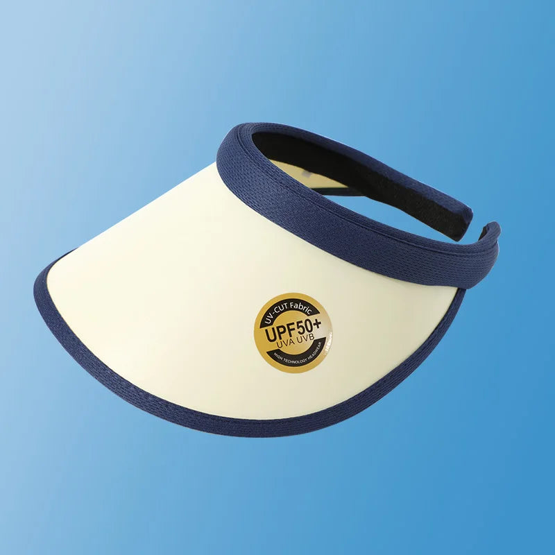 Wholesale Travel Women Beach Gorros Empty Top Hat Summer UV protection Plastic Visor Sun Hat