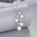 Woman Girls Necklace S925 Silver Jewelry Grape Berry Fruit Pendant Natural Freshwater Pearls Necklace