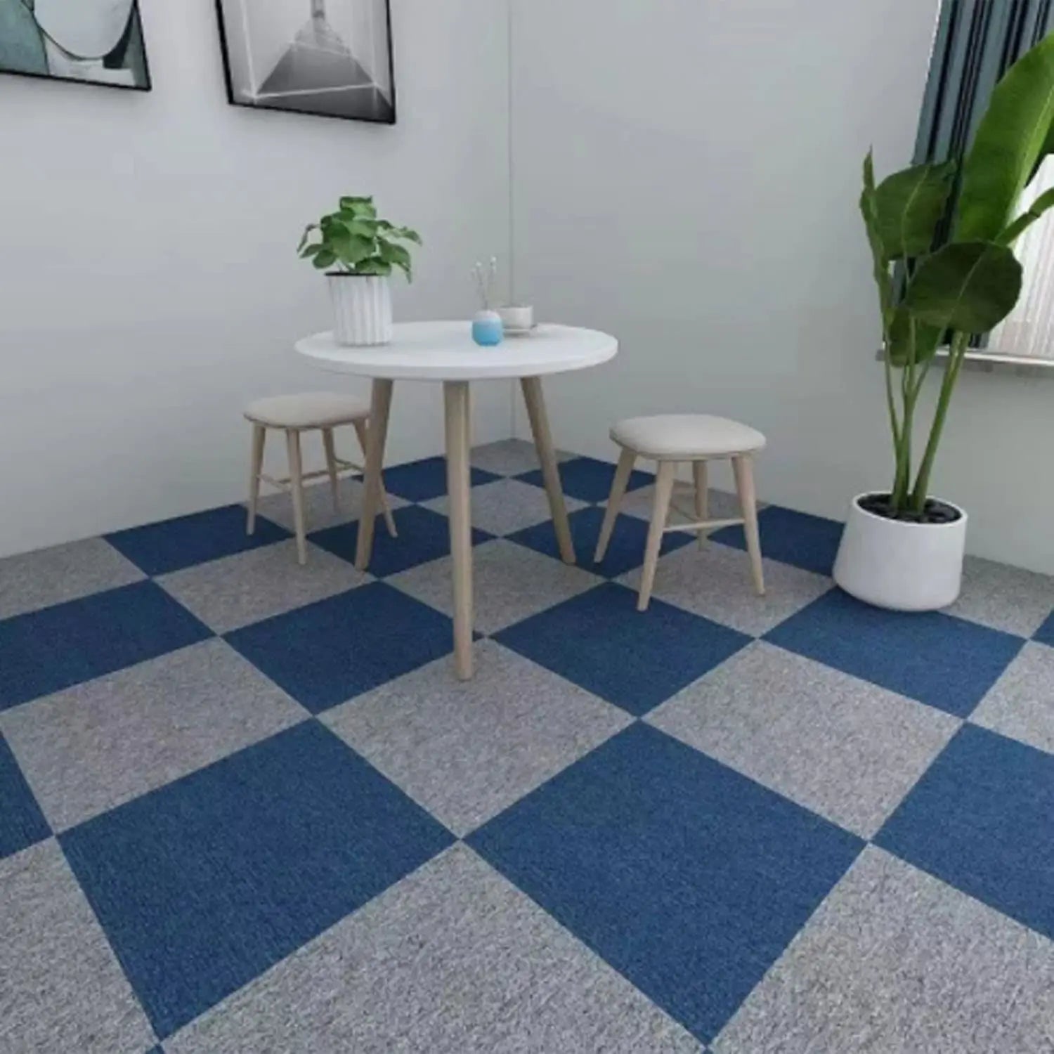 Commercial Carpet Floor Tiles Heavy Duty Carpet Squares with PVC Backing Carpet Floor Tiles Peel Stick Non Slip Moisture