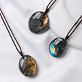 Wholesale Natural Crystal Labradorite Gemstone Pendant Blue Moon Stone Healing Crystals Necklace Pendant Necklace Healing Stone