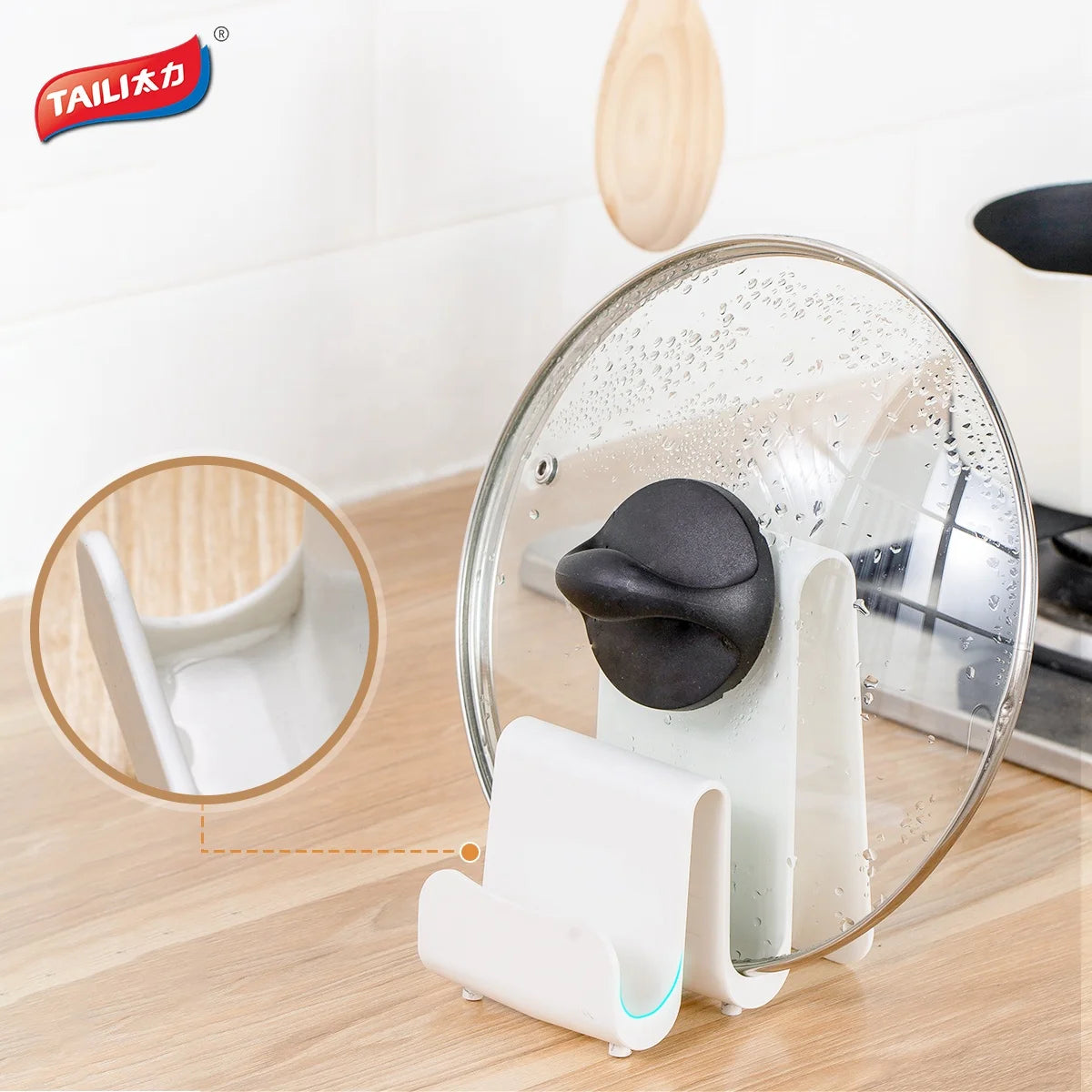 Taili Kitchen Shelves Cookware Cover Pan Pot Lid Pot Cover Storage Holders