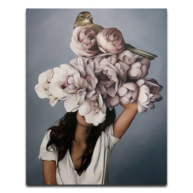 CHENISTORY 993052 Diy Painting by Numbers Flower Girl DIY Coloring by Numbers Kits Drawing Canvas Pictures Figure Home Decor