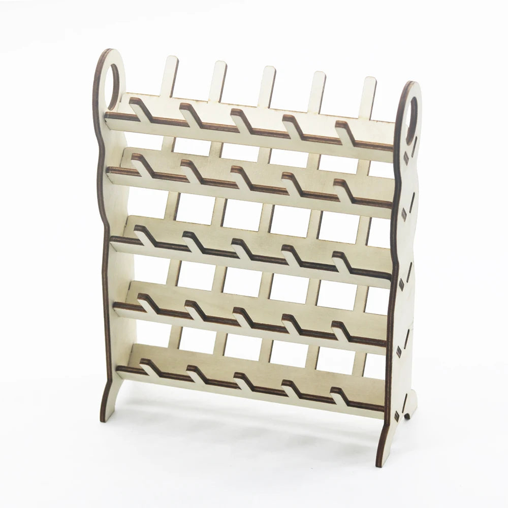 Detachable Wooden Thread Holder 50 Spools Sewing Embroidery Thread Rack Organizer Wall Hanging Cones Stand Shelf Tool