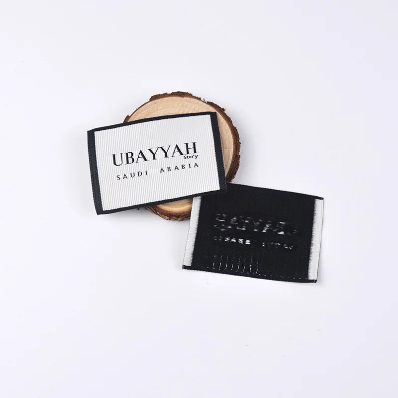 Custom Logo Size Brand Name Damask Woven Label Stain High Density Labels for Clothing