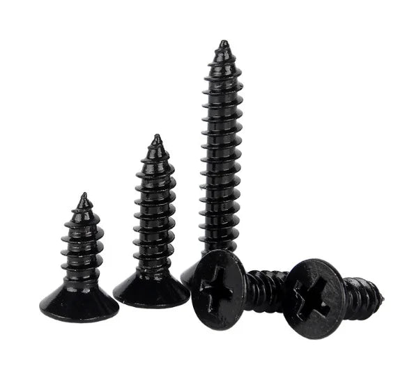M3 M3.5 M4 M6 M8 Black Stainless Steel Flat Cross Countersunk Head Self Tapping Wood Screws