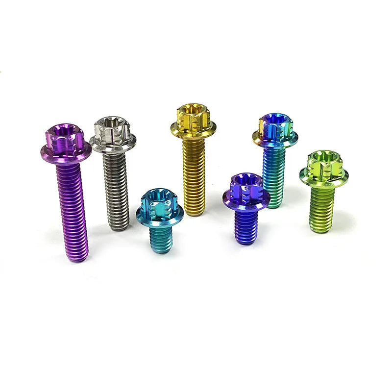 2 Pcs M10 X 25mm 1.25/1.5 Pitch Titanium Ti Screw Bolt Thread Screw Motorcycle Bolts for Bike Brake Cycling Bolt