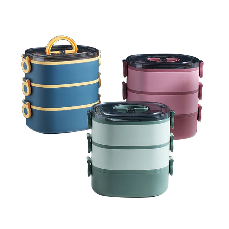 Stainless Steel Insulated Stackable Bento Box Leakproof Metal Food Container for School Office Adults Kids Heatable Lunch Box
