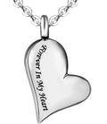 Stainless Steel Christian Children's Ash Urn Forever My Heart Cremation Heart Pendant Necklace Memorial Keepsake Holder Ashes