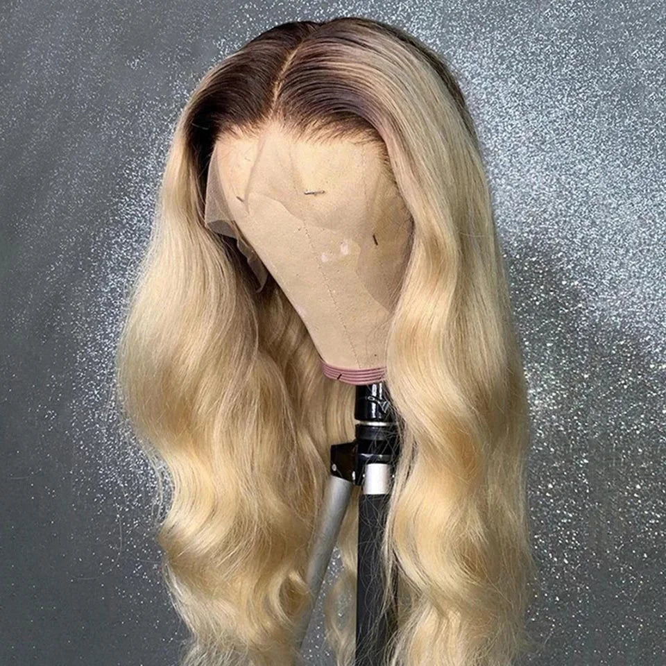 Peruvian Hair Wig Brazilian Human Hair Lace Frontal Wig Vendor 1B613 Ombre Blonde Pre Pluck Ombre Lace Front Wigs