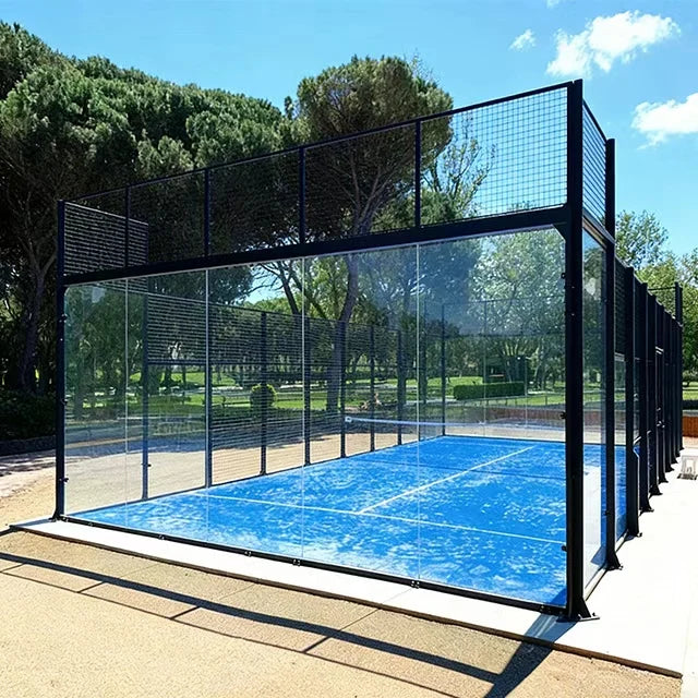 Premium Padel Court Standard Size 10x20m Outdoor Panoramic Padel Tennis Court for Professional Clubs and Sports Centers