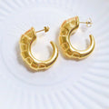 Personality Women Stainless Steel Geometric Hoop Earrings Trendy 18K Gold Plated Anniversary Jewelry