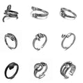 In-demand Product Punk Jewelry Vintage Antique Silver Open Ring Multi Styles Available Exaggerated Snake Ring to My Son
