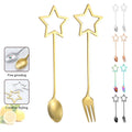 304 Creative Star Stainless Steel Fork Spoon Set Cute Coffee Stirring Spoon Silverware Dessert Spoon Cutlery