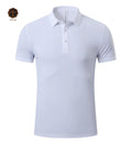 Men's Short-Sleeved Golf for Polo Shirt Custom Embroidered Printed Logo Made Elastic Jersey Polyester/Nylon Spandex Blended Mate