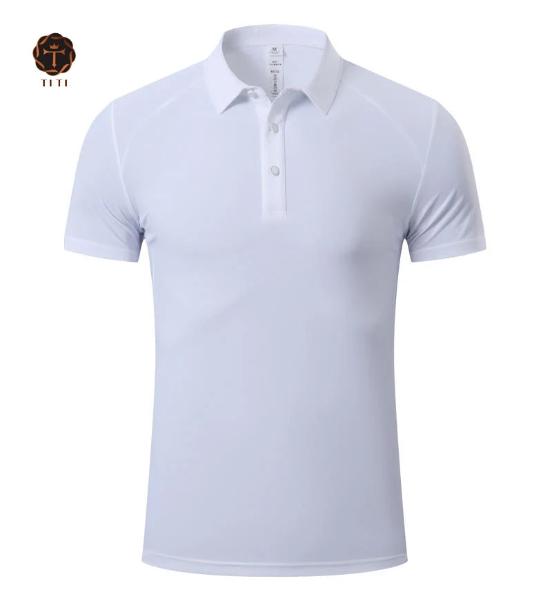 Men's Short-Sleeved Golf for Polo Shirt Custom Embroidered Printed Logo Made Elastic Jersey Polyester/Nylon Spandex Blended Mate