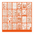 Hot Selling 24 Drawing Templates DIY Album Journal Stencils Theme Lace Ruler Template
