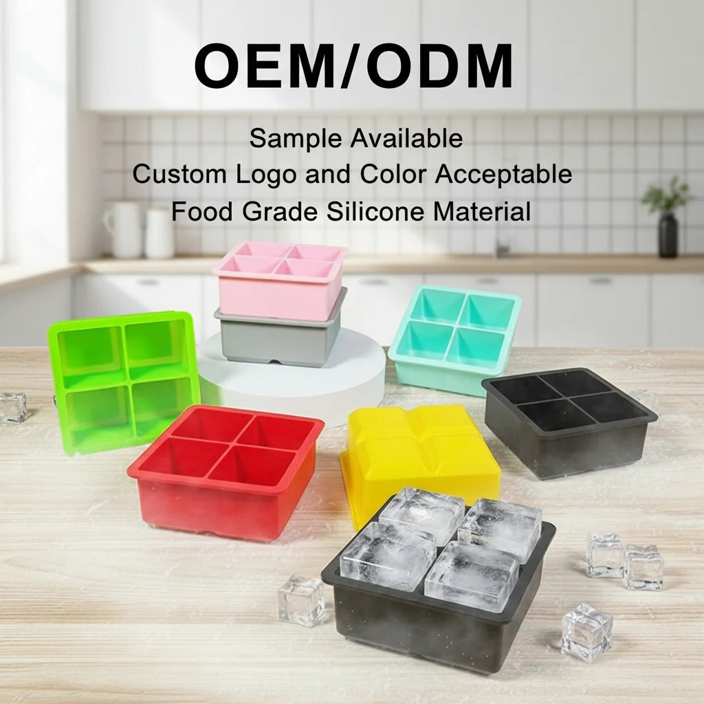 Food Grade Ice Cube Maker BPA Free Freezer Silicone Ice Tray Easy Release Flexible Ice Cube Molds