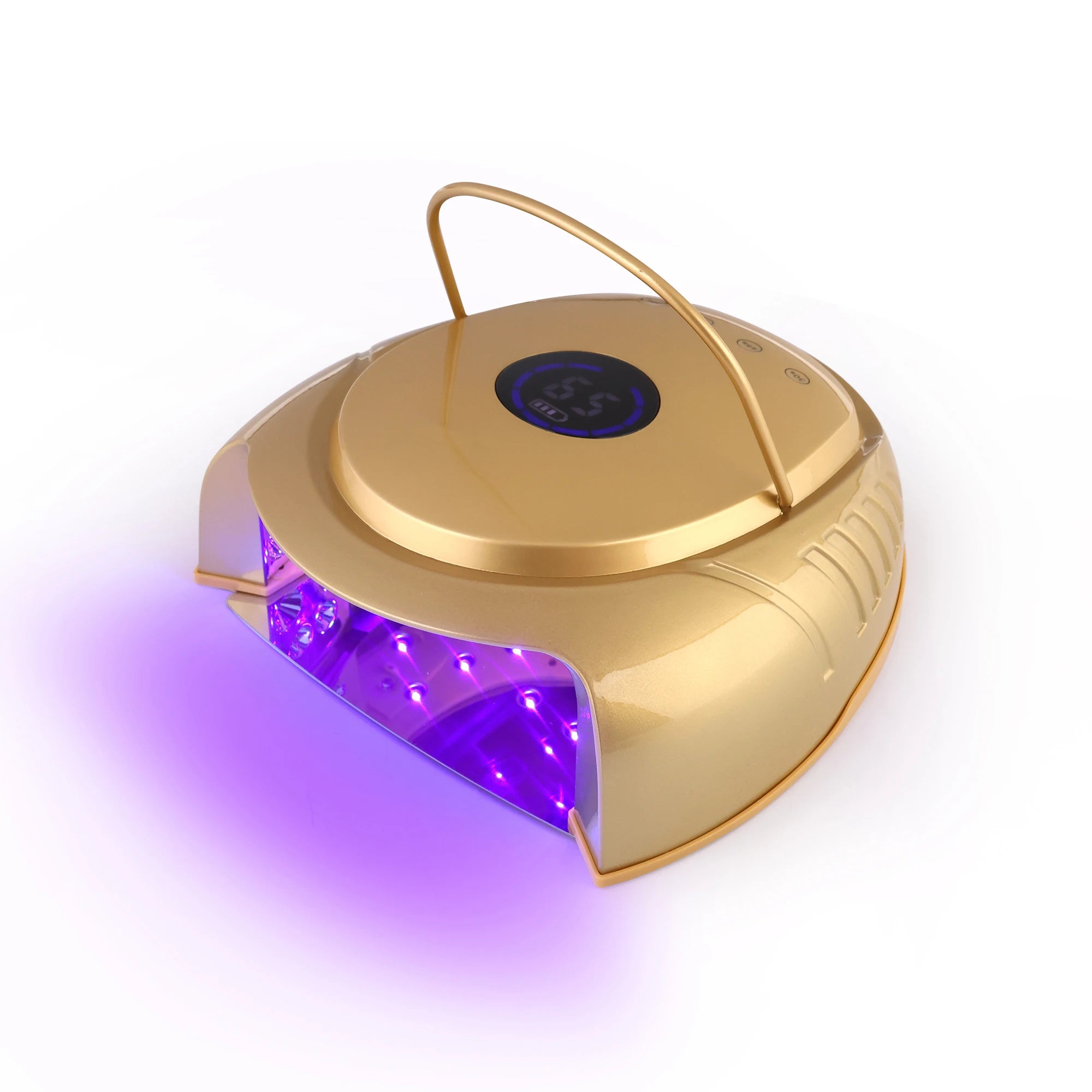64W LED UV Nail Lamp Portable Rechargeable Battery-Powered Gel Polish Curing Lamp Metal Body Dual Light Source Automatic EU