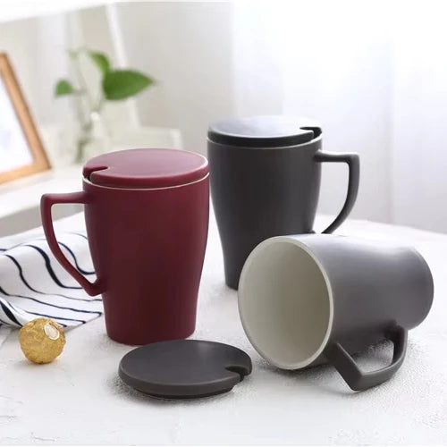 Factory Prices Hot Selling Classic Matte Red Office Vintage Ceramic Mugs / Vietnam Porcelain Mug