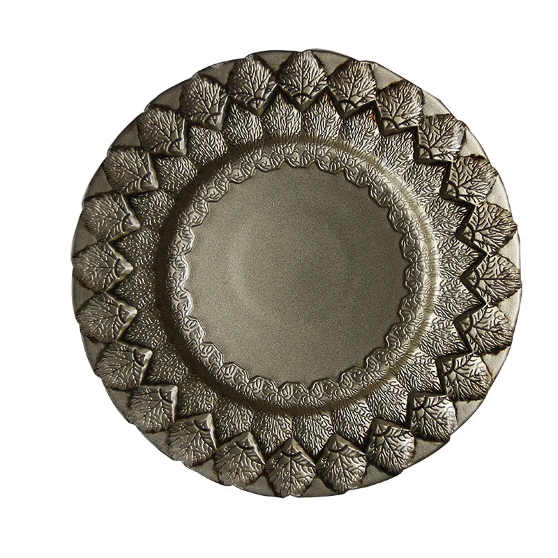 Wholesale European Style Luxury Wedding Home Tableware Multi-color Charger Plate