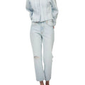Fashion High Waist With Zip Fly With Button Jeans Cropped Legs for Women