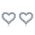 Real Moissanite Diamond Heart Stud Earring for Women 925 Sterling Silver White Gold Plated Luxury Jewelry Engagement
