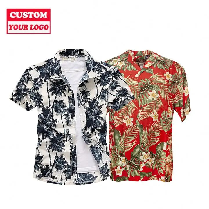 Oem Service Cheap 100% Polyester Printed Custom Mens Floral Shirts Hawaiian Men Button up Shirt