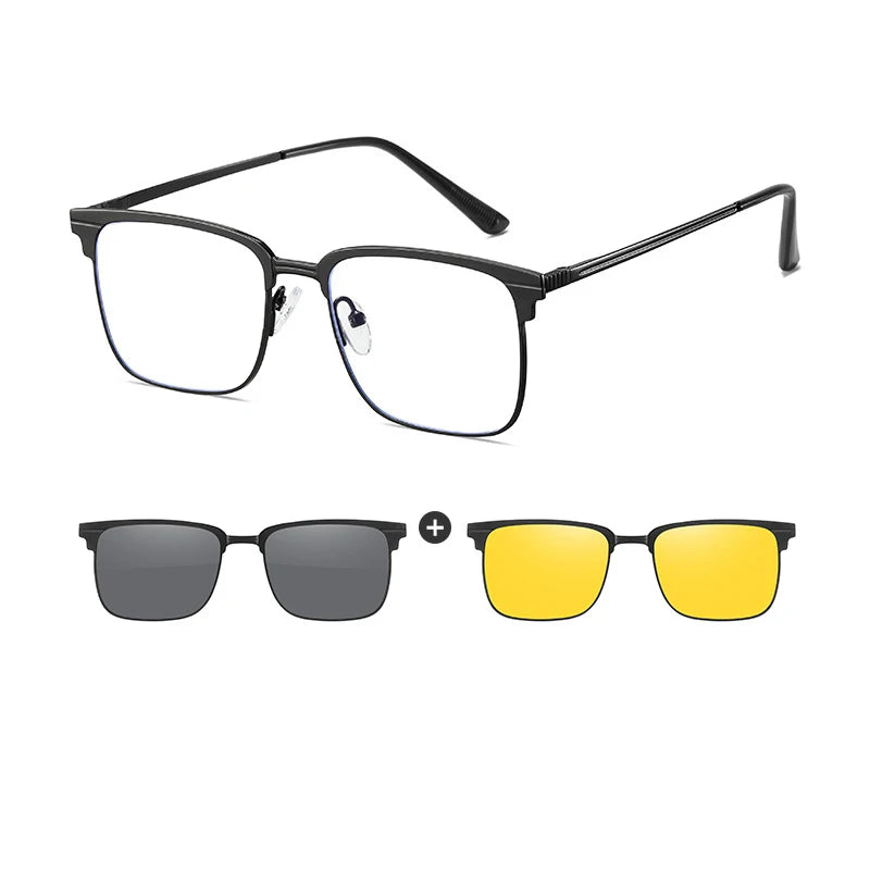 Latest Fashion Clip on Glasses Anti Blue Light Stylish Sunglasses Uv400 Sunglasses Polarized Eyeglass With Magnetic Sun Glasses