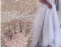DS Factory New Arrival Low Price Lace Fabric with Beads Fabric Embroidery Party Wedding Dress Ornament