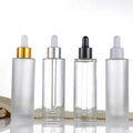 20ml Frosted Glass Dropper Essential Oil Bottle 100ml Wood Grain Lid Skin Care Serum Essence 50ml Lotion Glass Bottle