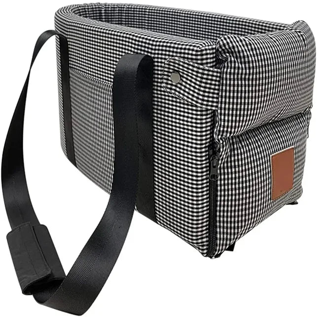 Safety Removable Washable Fiber Car Armrest Center Console Dog Kennel Pet Booster Seat for Small Dog Puppy Cat up 13lbs