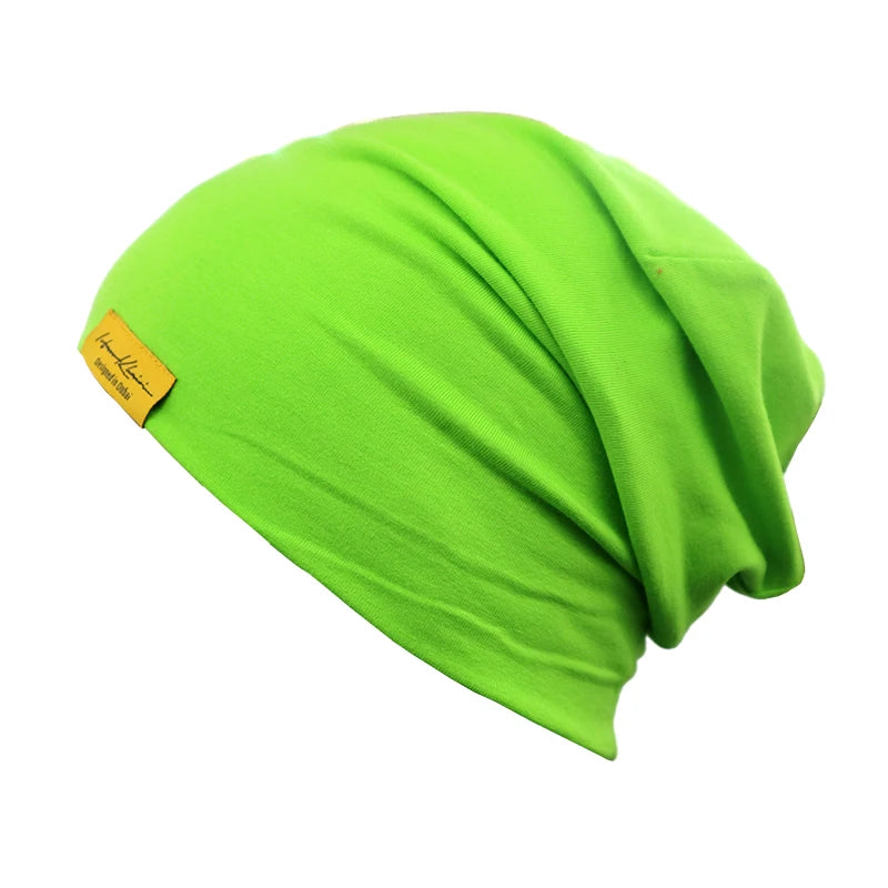 Custom Lightweight Soft 92% Organic Cotton 8% Elastane Spandex Jersey Workout Baggy Slouchy Skully Beanie Hat Running Skull Cap