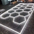 8*16FT LED Hexagonal Grid Ceiling Hanging Light Car Detailing Equipment for Workshop Garage Hexagon Light