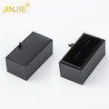 JINJIE Ready to Ship Fashion Cufflink Box Classic Black square Two Bands Cufflinks for Men in Boxes Packing
