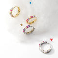 S925 Sterling Silver Personality Diamond Hoop Earrings Fashion 18K Gold Plated Earrings Temperament Earrings Women