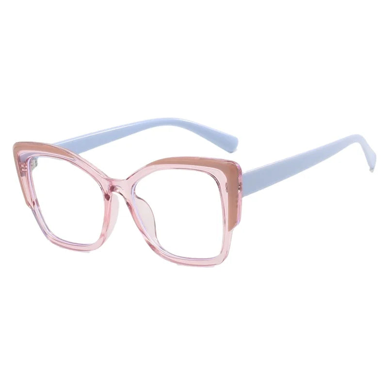 Large Frame Cat Eye Flat Tr90 Internet Celebrity Retro Trendy Anti-Blue Light Eyeglasses Frame