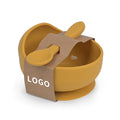 Customized Cardboard Wrap BPA Free Toddler Bowl Unbrekable Silicone Baby Feeding Suction Bowl Spoon Set Children Bowl for School