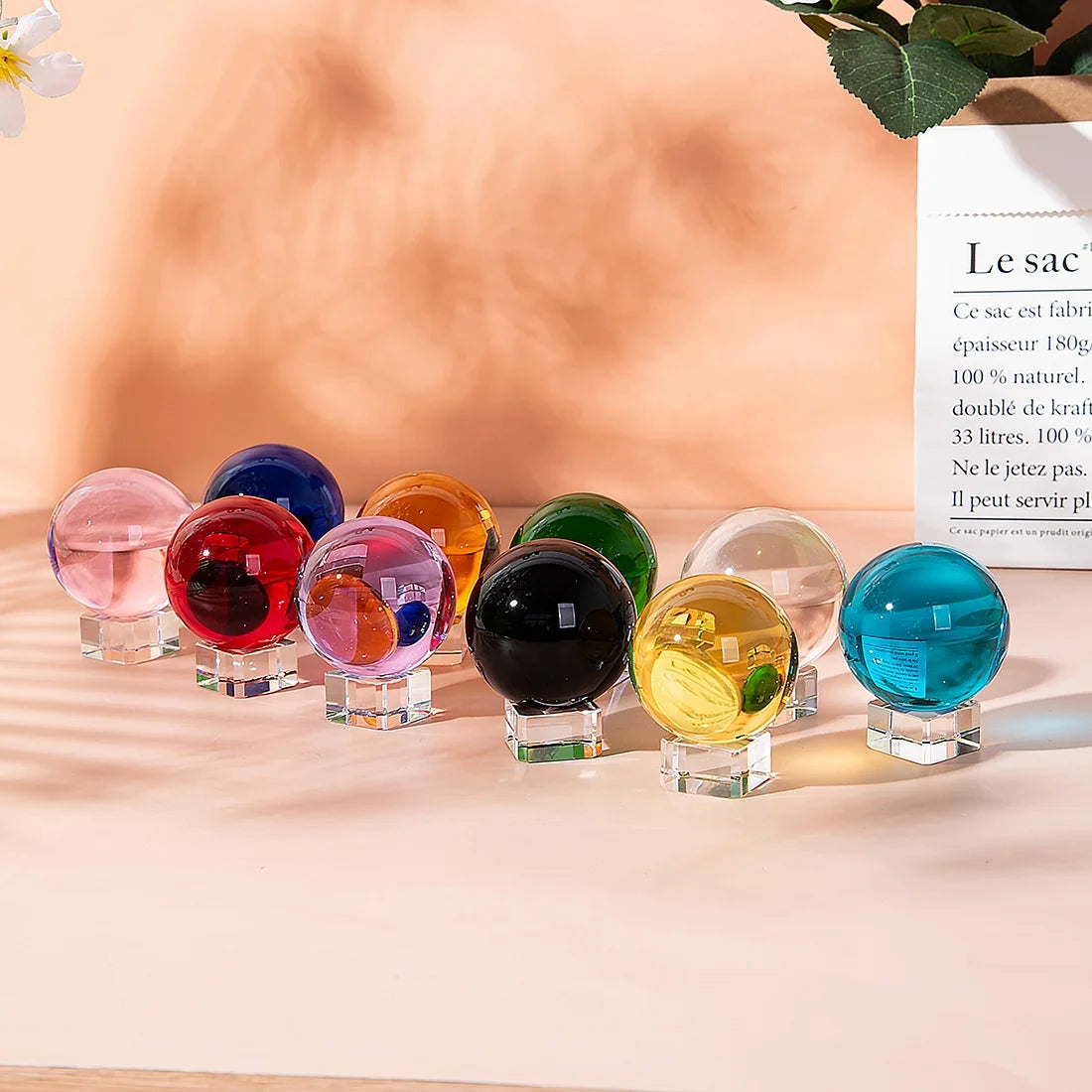 40mm Crystal Glass Ball Photo Sphere Photograph Camera Accessory with Stand
