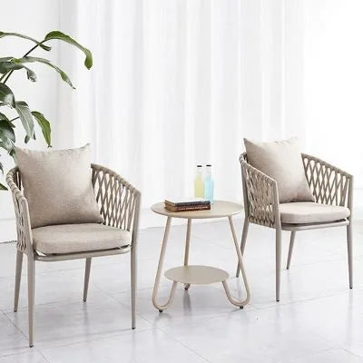 White Modern Balcony Table and Chair Set Furniture Outdoor Garden Chairs Factory Price Summer Metal Aluminum Picture 1 Set