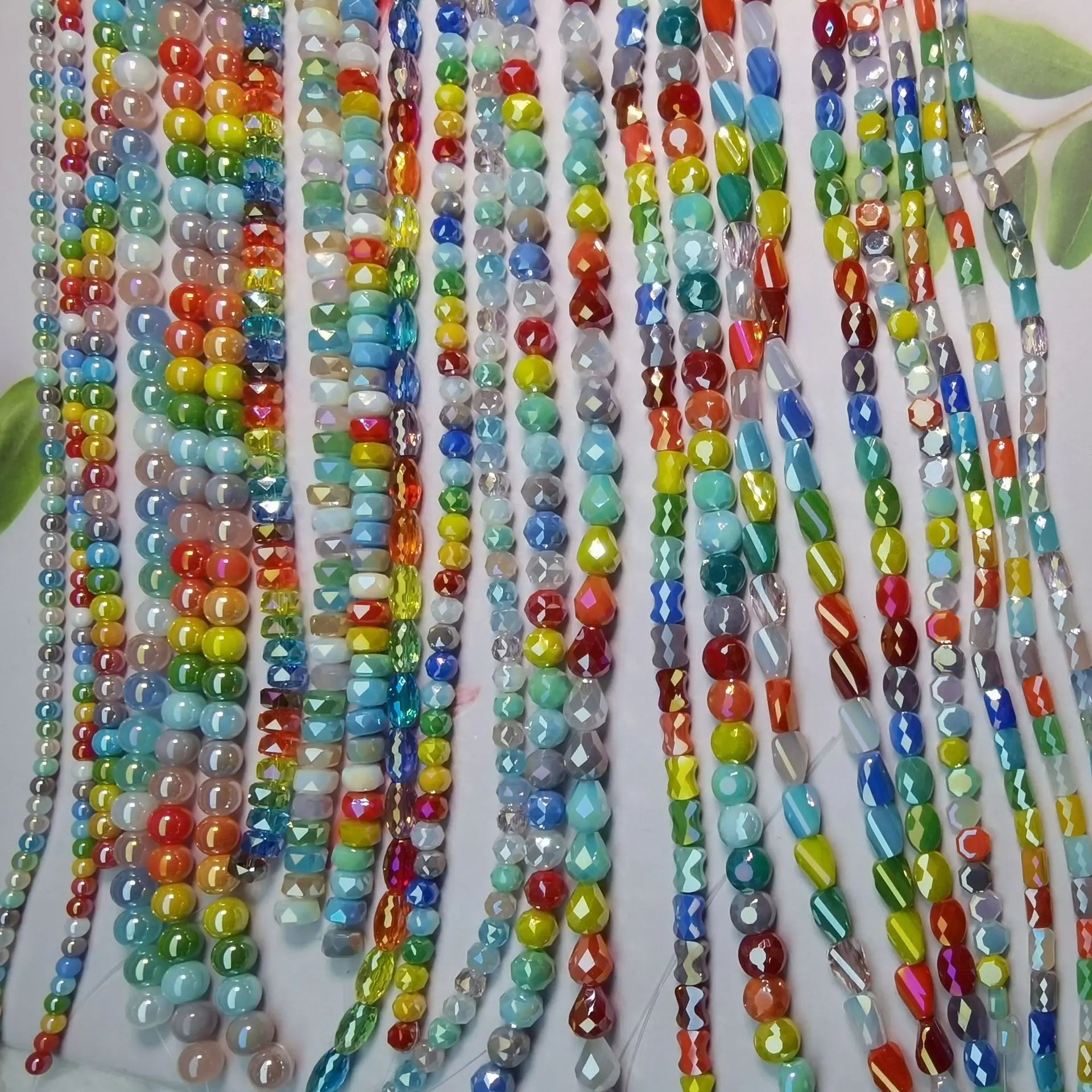 JC New Rainbow Colors Glass Beads for Bracelet Making Mix Colors Fancy Shape Crystal Glass Beads