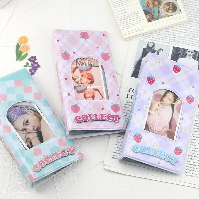 Photo Album 4cut 32 Slots 2*6 Inch Hollow Album Collection Book Mini Kpop Bookmark Card Album