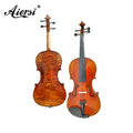Hand Painted Sinomusik Brand Oil Solid Nice Flame Maple Professional Red Brown Italian Violin With Case and Bow HV07B